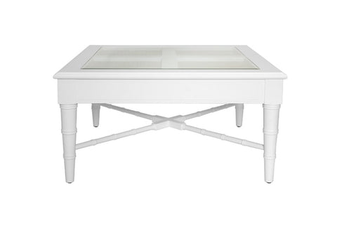 Worlds Away Noreen Square White Coffee Table - Matthew Izzo Home