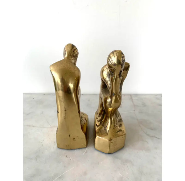 MCM Brass Bookends, “The Thinker” - Set of 2