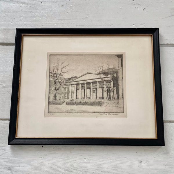 Original Don Swann Etching "Law School U. of Maryland' Limited Edition