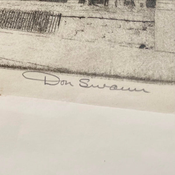 Original Don Swann Etching "Law School U. of Maryland' Limited Edition