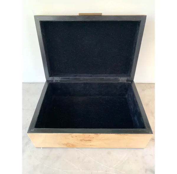 Mira Decorative Box - Burlwood & Antique Brass