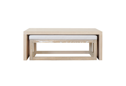 Worlds Away Kenneth Coffee Table and Nesting Bench Set - Matthew Izzo Home