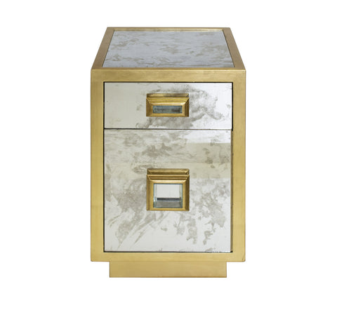 Worlds Away Cisco Gold Leaf Side Table - Matthew Izzo Home
