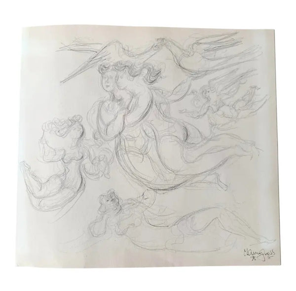 Original Pencil Drawing by Chaim Gross