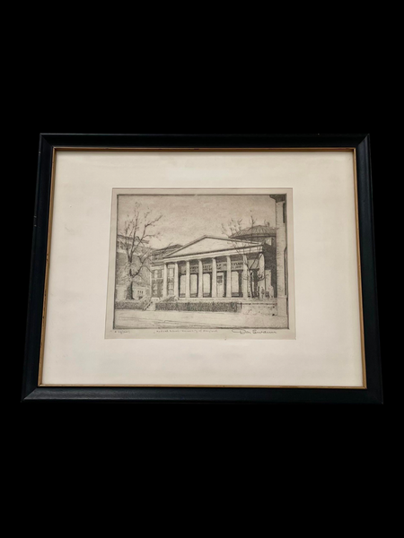 Original Don Swann Etching "Law School U. of Maryland' Limited Edition