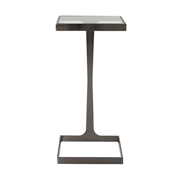 Maisel Glass Top Cigar Table  - Gunmetal or Antique Brass