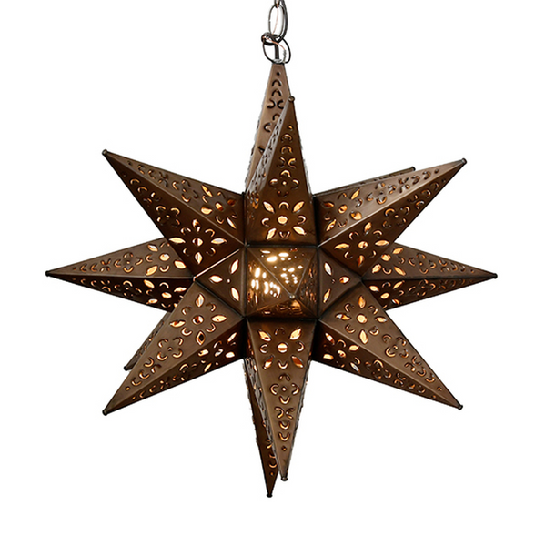 Moravian Star Rustic Tin Pendant Light - 15" or 20"
