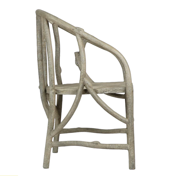 Faux Bois Iron Barrel Chair - Matthew Izzo Collection