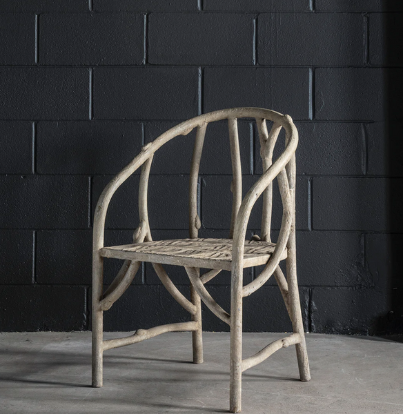 Faux Bois Iron Barrel Chair - Matthew Izzo Collection