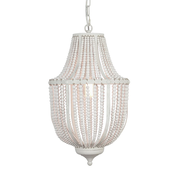 Bella Medium French Farmhouse Wood Bead Chandelier - Matthew Izzo Collection