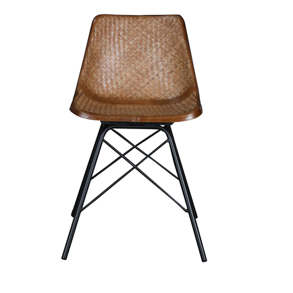 Modena Woven Cane, Wood, & Iron School Chairs, Set of 2 - Matthew Izzo Collection