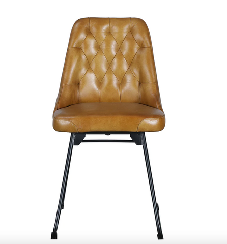 Verona Vintage Leather School Chair, Set of 2 - Matthew Izzo Collection - Matthew Izzo Home