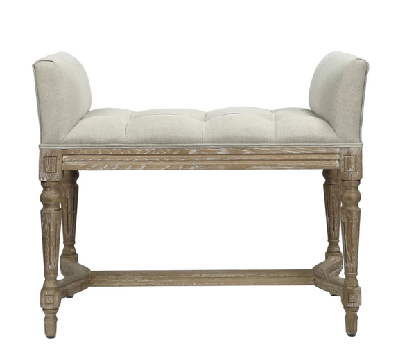 Perscilla Small Wood French Bench - Matthew Izzo Collection