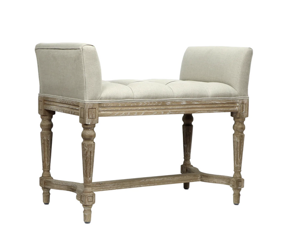 Perscilla Small Wood French Bench - Matthew Izzo Collection
