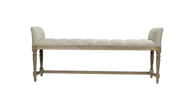 Perscilla Large Wood French Bench - Matthew Izzo Collection