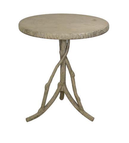 Faux Bois Metal Outdoor Cafe Table  Matthew Izzo Collection - Matthew Izzo Home