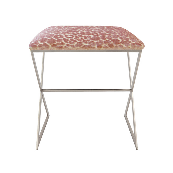 X Side Stool - Leopard - Nickel or Gold