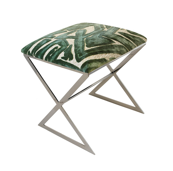 X Side Stool - Sea Glass - Gold or Nickel