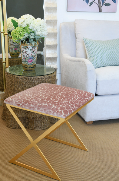 X Side Stool - Leopard - Nickel or Gold