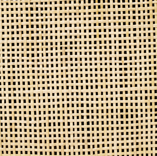 Alden Two Door Cabinet - Matte White Lacquer, Cane, & Brass Knobs