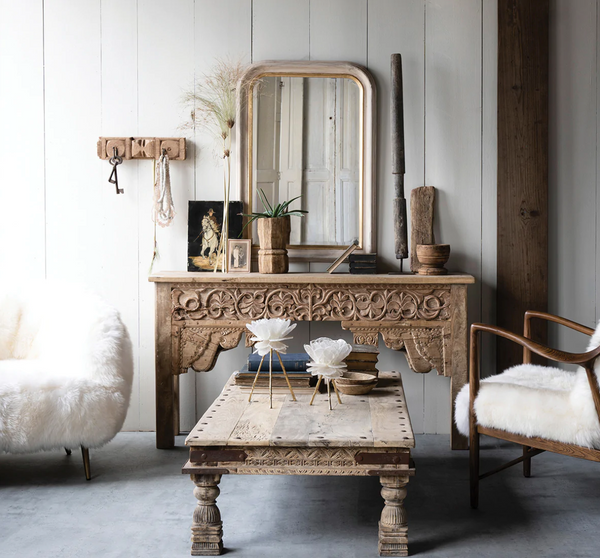 Louis Phillippe White Wood Wall Mirror - Matthew Izzo Collection