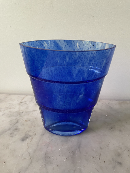 Vintage Kosta Boda Cobalt Blue Glass Vase by Ann Washstrom
