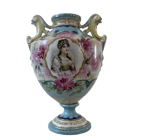 19th Century French Porcelain Hand Painted Pedestal Urn - Matthew Izzo Home