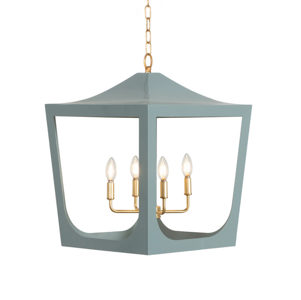 Wimble Pagoda Four Light Lantern - Light Blue