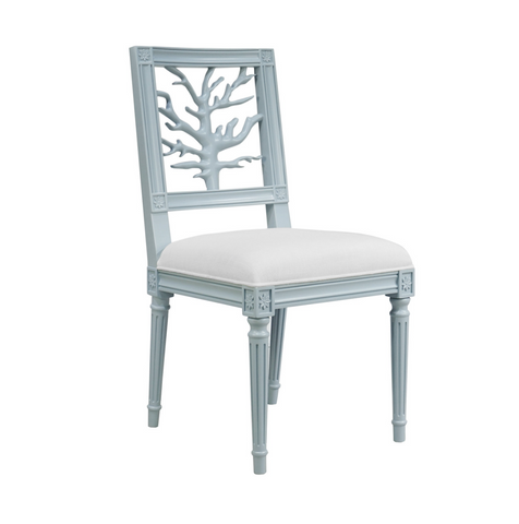 Worlds Away McKay Dining Chair - Matte Light Blue Lacquer - Matthew Izzo Home