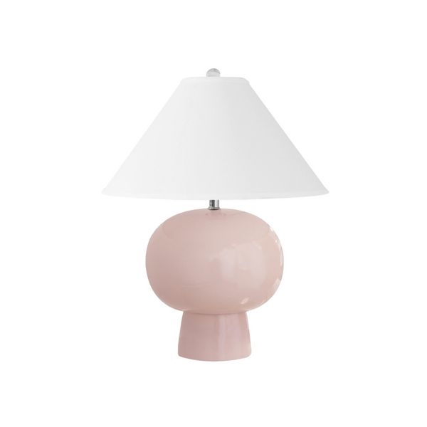 Annie Blush Ceramic Table Lamp w/Linen Coolie Shade