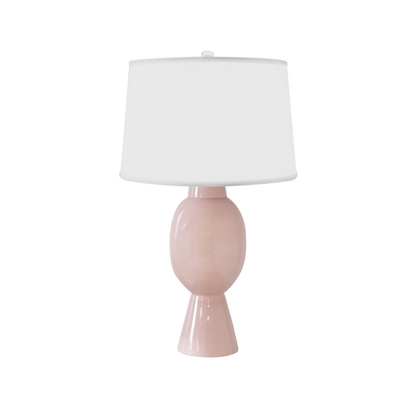 Dover Ceramic Table Lamp w/White Linen Shade - Four Color Options