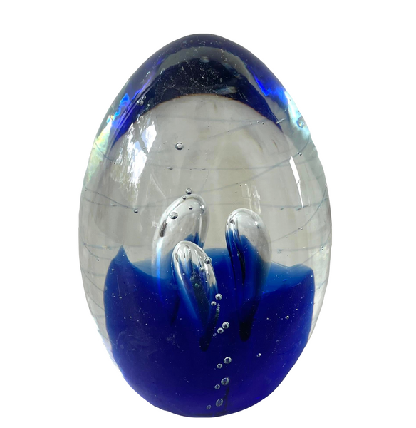Mid-Century Cobalt Blue Glass Paperweight