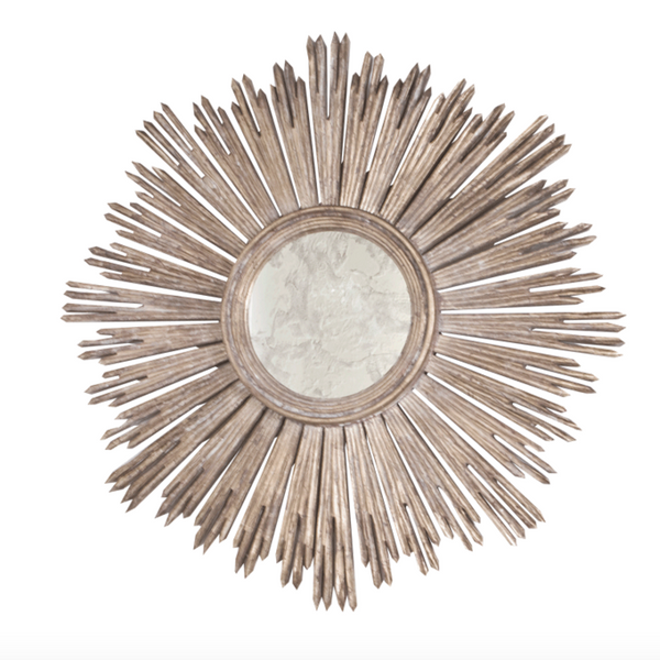Margeaux Round Sunburst Wall Mirror - Gold or Silver Leaf
