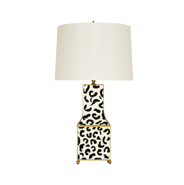Renata Handpainted Pagoda Table Lamp w/White Linen Shade - Five Color Options