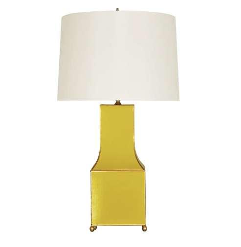 Renata Handpainted Pagoda Table Lamp w/White Linen Shade - Five Color Options