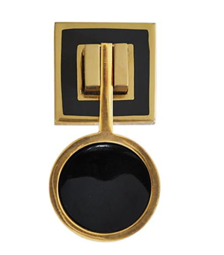 Milan Brass & Resin Pull Knob - Black or White