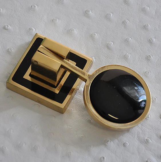 Milan Brass & Resin Pull Knob - Black or White