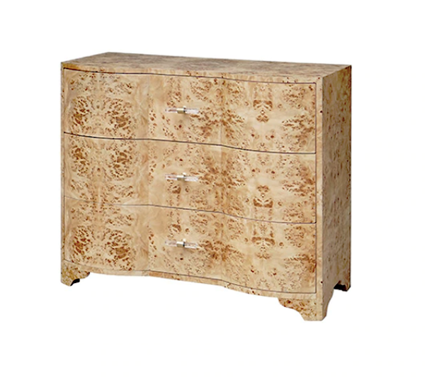 Plymouth Three Drawer Chest - Light or Dark Burlwood