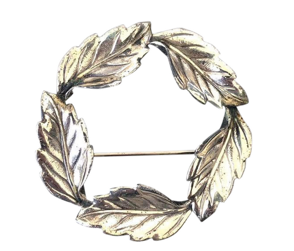 Beau Sterling Silver Leaf Motif Pin