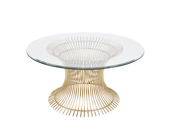 Powell Gold Leaf Cage & Glass Top Coffee Table
