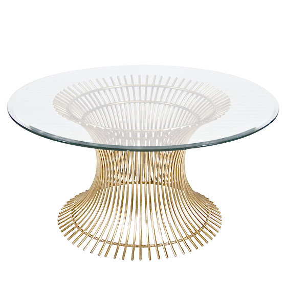Powell Gold Leaf Cage & Glass Top Coffee Table