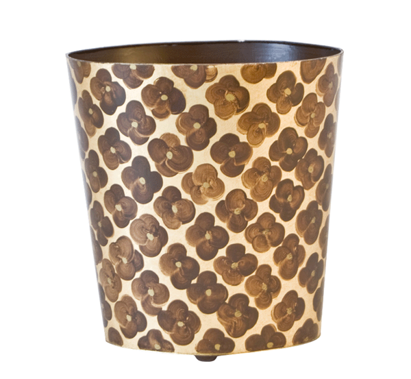Wastebasket - Morocco Handpainted Oval Metal - 2 Color Options