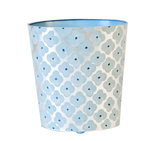 Wastebasket - Morocco Handpainted Oval Metal - 2 Color Options