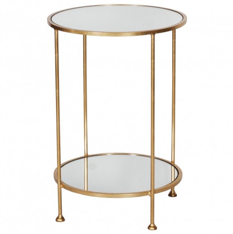 Worlds Away Chico Gold Leaf Side Table - Matthew Izzo Home