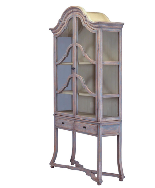 Cassis Pine Wood Curio Cabinet - Matthew Izzo Collection