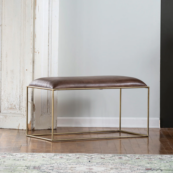 Glimmer Leather Bench - Matthew Izzo Collection