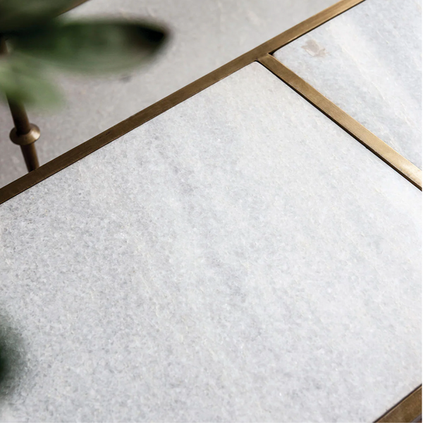 Glam Marble & Brass Open Shelf - Matthew Izzo Collection