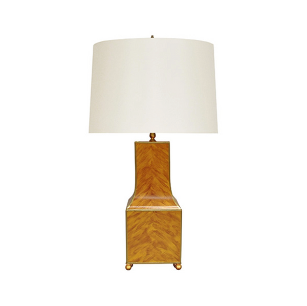 Renata Handpainted Pagoda Table Lamp w/White Linen Shade - Five Color Options
