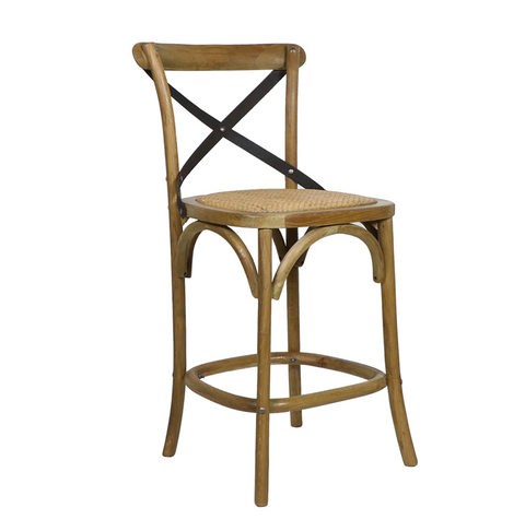 Crossroads Caned Natural Counter Stool - Matthew Izzo Collection - Matthew Izzo Home