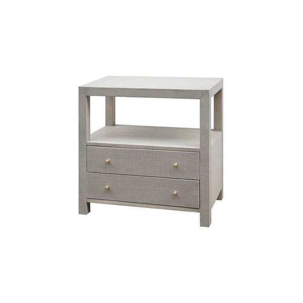 Hattie Side Table - Grey Grasscloth or Natural Grasscloth w/White Lacquer